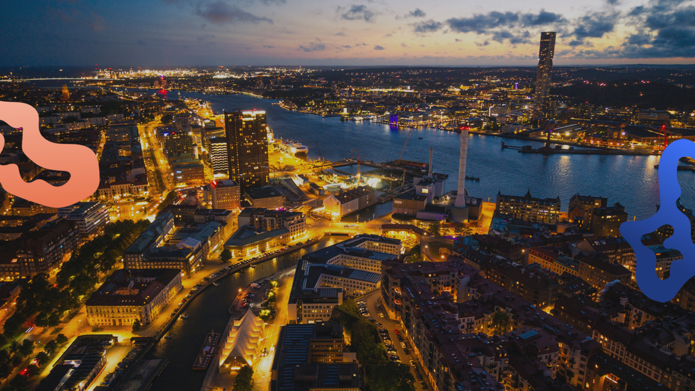 Vy av Göteborg stad där det finns många många lediga jobb